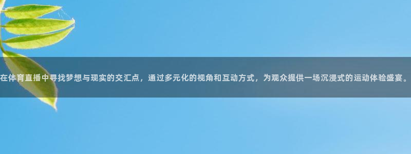 在体育直播中寻找梦想与现实的交汇点，通过多元化的视角和互动方式，为观众提供一场沉浸式的运动体验盛宴。